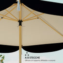 Ombrellone da Giardino Ø266x234 cm con Copertura UV50+ e Struttura a 8 Stecche Beige    
