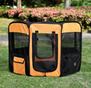 Box per Cani Gatti e Animali Domestici Pieghevole Arancione e Nero Ø91x58 cm 