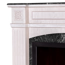 Camino Elettrico da Pavimento 136,5x157x32 cm Effetto Fiamma 1500W Josefina maxi & Maximus Ivory/dark gray