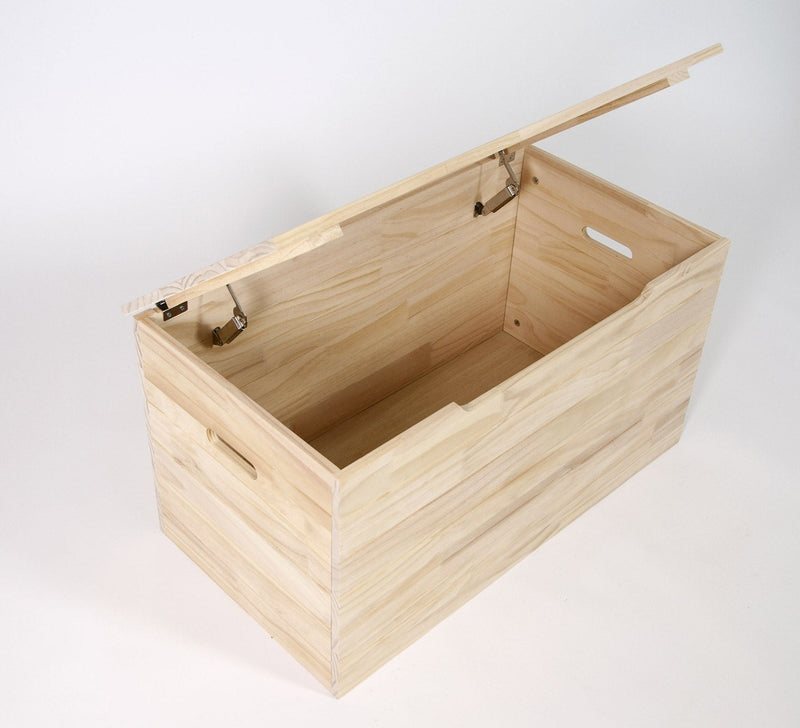 Cassapanca Baule Rettangolarein Legno Pino Grezzo 85x45x45 cm Fumer Super Jolly