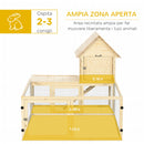 Conigliera per Interno 151,5x106x97 cm 3 Porte e Area Esterna in Legno d'Abete  