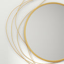 Specchio Moderno e Rotondo Decorativo a Muro con Ganci Ø65x1 cm in Vetro e Metallo Oro