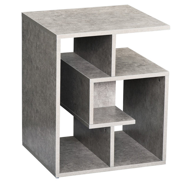 sconto Mobiletto Libreria a 3 livelli in Legno Grigio Effetto Cemento 45x40x55 cm