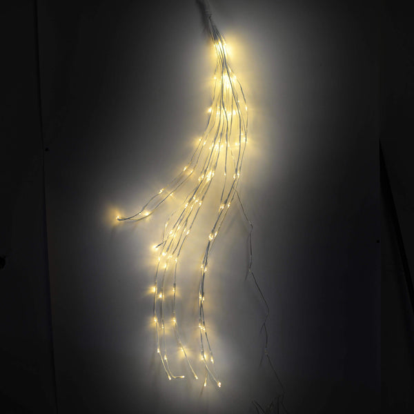 acquista Luci di Natale a Ramo 144 LED H120 cm Bianco Caldo Filo Bianco da Esterno
