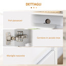 Credenza 12 Ripiani Interni 120x35x85 cm in Truciolato Bianco