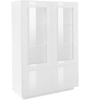 Mobile Vetrina 4 Ante 100,1x41,4x146 cm Bloom Bianco Lucido