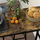 Set Tavolo Alto 105x40x90 cm e 2 Sgabelli da Bar con Poggiapiedi Stile Industriale in MDF e Acciaio Nero e Marrone      