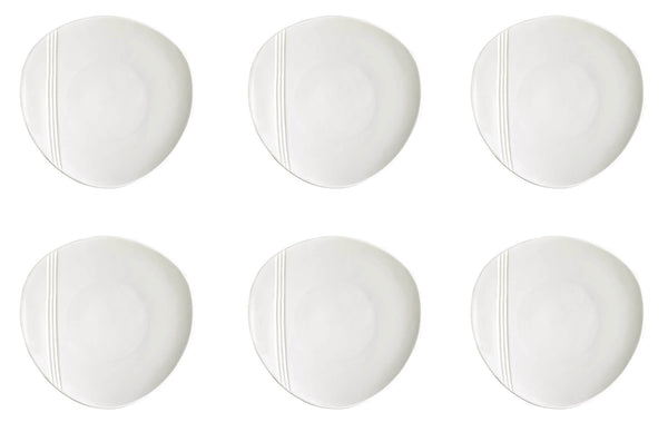 Set 6 Piatti Piani Ø25,5 cm in Porcellana Allluminica Kaleidos Aluxina Miami Bianchi acquista
