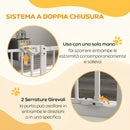 Cancellino per Cani Regolabile 74-100x77 cm con Chiusura Automatica in Acciaio e Plastica Nero      