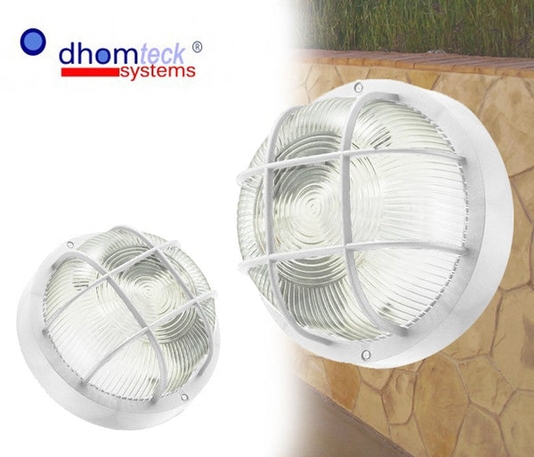 Plafoniera applique tonda E27 con griglia tartaruga bianca e campana in vetro prezzo