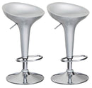Set 2 Sgabelli con Alzata a Gas e Seduta Girevole in ABS Boston Silver Lucido