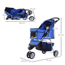 Passeggino per Cani Blu 75x45x97 cm 