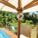 Ombrellone da Giardino Quadrato 3,5x3,5m Palo in Legno Ecrù