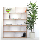 Libreria 12 Ripiani 124x160x24 cm in Legno Melaminico Naturale