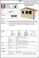 Casetta Box da Giardino per Attrezzi 4,27x3,30m Senza Pavimento in Legno Abete 28mm Frevent N1