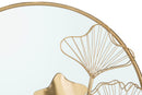 Specchio With Flower 75x3,5x72 cm in Ferro e MDF Oro