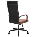 Sedia da Ufficio Girevole Industrial 65x109-119 cm con Braccioli e Pistone a Gas in Ecopelle e Nylon Nero      