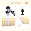 Tenda da Sole a Muro con Pali di Supporto 3x1.5m Bianco e Giallo 