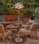 Stufa Elettrica ad Infrarossi Ø50 cm a Piantana 2000W con Tavolino per Esterni Nera