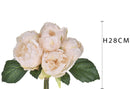 Set 3 Mazzi di Peonie con 6 Fiori Artificiali Altezza 28 cm 