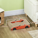 Tiragraffi per Gatti a forma di Auto 50x30x12,5 cm in Cartone Ondulato con Erba Gatta Rosso 
