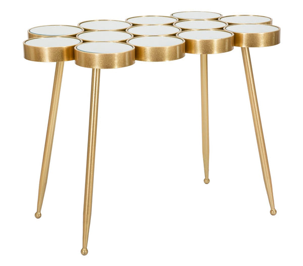 Tavolino Buttle 100x70x55 cm in Ferro e MDF Oro sconto