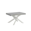 Tavolo Allungabile 130-234x90x77 cm Volantis Cemento Telaio Bianco 