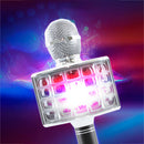 Microfono Karaoke Wireless con Luci Led Registra Canta e Riproduce Musica Nero