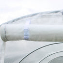 Telo per Serra 3x2x2 m con 6 Finestre Porta Avvolgibile e Bordi Interrati in PE Bianco