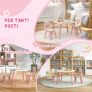 Set Tavolo con 2 Sedie per Bambini in Legno di Pino e MDF Rosa