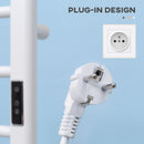 Scaldasalviette Elettrico 8 Barre 50x45x80 cm in Acciaio al Carbonio Bianco