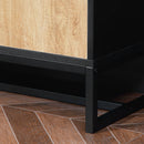 Credenza Mobile Alto Cucina con Armadietti e Ripiani 88x35x160 cm Legno e Nero  