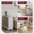 Tavolo Rettangolare Allungabile con Armadietto e Cassetti 140x76x74 cm Bianco e Color Legno  