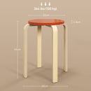 Set 4 Sgabelli Impilabili Rotondi in Legno 40x54 cm Rosso e Legno 