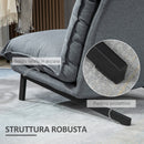 Poltrona Relax Reclinabile con Pouf Poggiapiedi 74x100x94 cm in Tessuto Grigio Chiaro