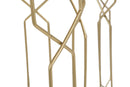 Tavolinetti Glam Lignes Tris Ø40x63-35x57,5-30x53,5 cm in Ferro e Vetro Oro