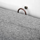 Testiera Letto Matrimoniale 160x7x120 cm in Tessuto Effetto Lino Trapuntata a Bottoni Grigia