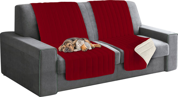 Copridivano a Fascia Doubleface Trapuntato 60x190cm Bordeaux/Panna prezzo