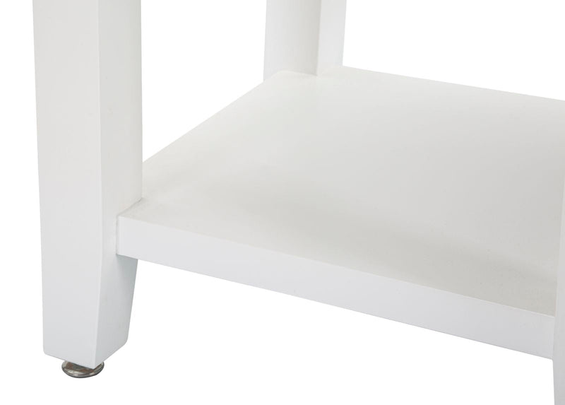 Comodino Shine 45x54x40 cm in Legno MDF e Metallo Bianco