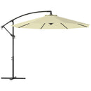 Ombrellone da Giardino 300x250 cm a Braccio Inclinabile con Manovella in Metallo e Poliestere Beige      
