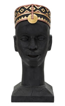 Statua Uomo Masai 25x56x25 cm in Poliresina Nero/Oro