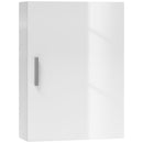 Armadietto Bagno da Parete 40x15x55 cm con 3 Ripiani Regolabili in Vetro in Legno Bianco   