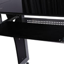 Scrivania da Ufficio ad Angolo Porta PC in MDF e Ferro 164x139x75 cm  Nera