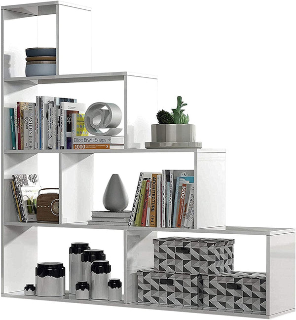 Libreria 145x29x145 cm 9 Ripiani in Melamina Bianco sconto