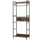 Appendiabiti Scarpiera per Ingresso 80x40x200 cm con Mensole in Metallo e Legno Marrone