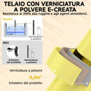 Set Bistrò con Due Sedie e Tavolo da Giardino Ø58x70 cm Pieghevoli in Metallo Giallo      