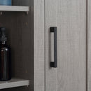 Pensile Bagno con 3 Ripiani Aperti e Armadietto 48x20x50 cm in Legno Truciolare Grigio