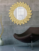 Specchio da Muro Glam Petal Ø73x5 cm in Ferro Oro