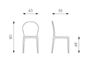 Set 4 Sedie 48x56xH80 cm in Polipropilene Spot Senape