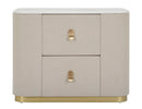 Comodino Beauty 60x47x40 cm in Legno MDF e Metallo Crema/Oro